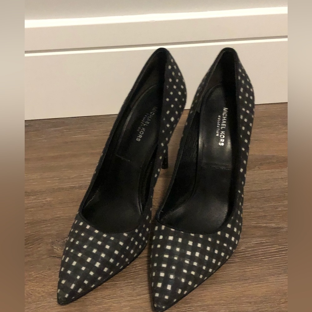Michael Kors Collection Gingham Heels, Size 37